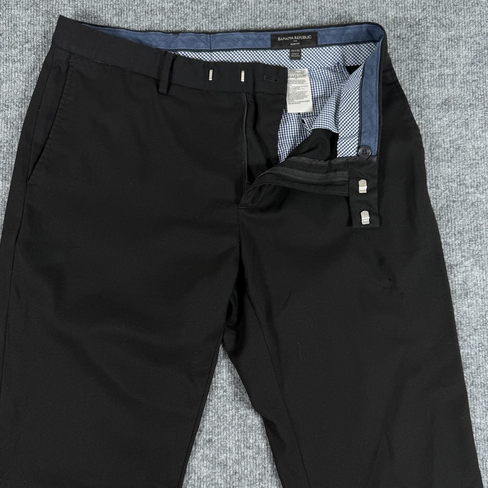 Banana Republic Pants Mens 32x32 Black Slim Fit Dress Work Trousers Stretch
